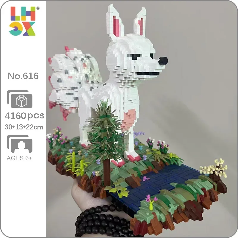 Lhcx 616 Animal World Nove Code Fox Gumiho Monster Pet Doll Garden Mini Diamond Blocks Mattoni Giocattolo Da Costruzione Per Bambini No Box