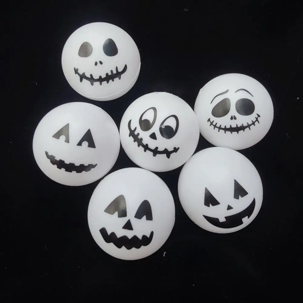 12Pcs Halloween Pong Balls Divertenti Palline Da Ping Pong Giocattolo Per Gatti Ghost Face Palline Da Ping Pong Dolcetto O Scherzetto Oggetti Di Scena