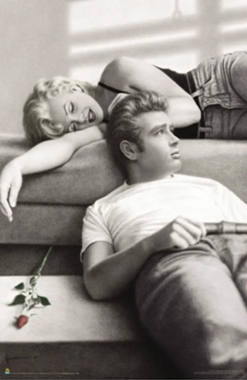 James Dean Monroe Lounging Vintage Silk Poster Pittura Murale Decorativa