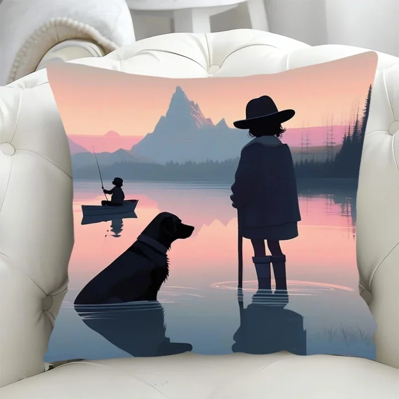 Sedie A Sdraio Illustrazione Minimalista Federe Decorative Per Cuscini Cuscino Abbracci Fodere Per Cuscini 45X45 Breve Peluche Autunno Decor