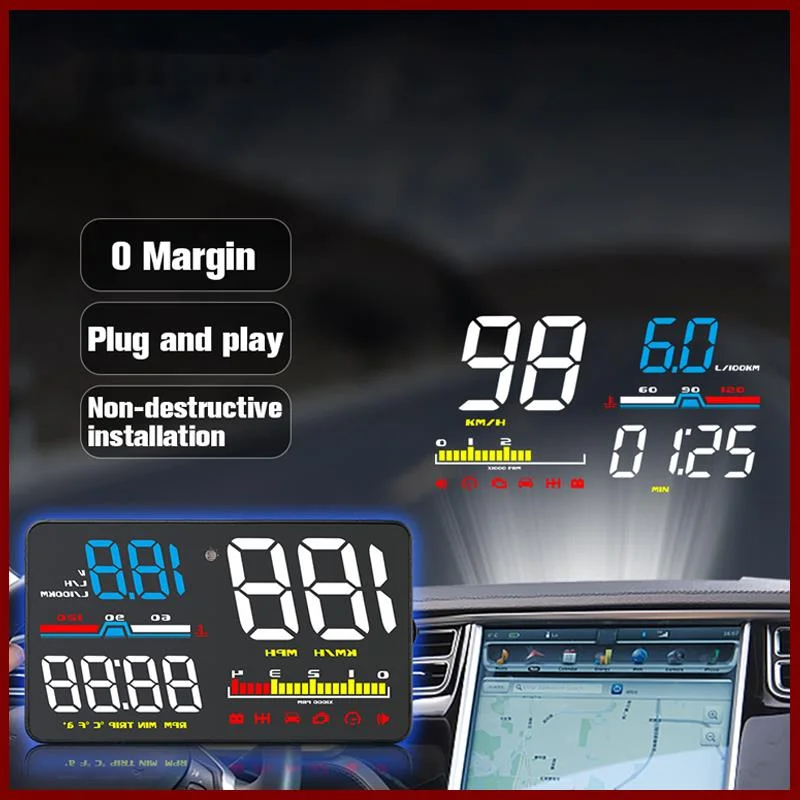 Ohanee D5000 Head-Up Display Obd Film Smart Display Tachimetro Temperatura Car Electronics Speed Projector Sul Parabrezza