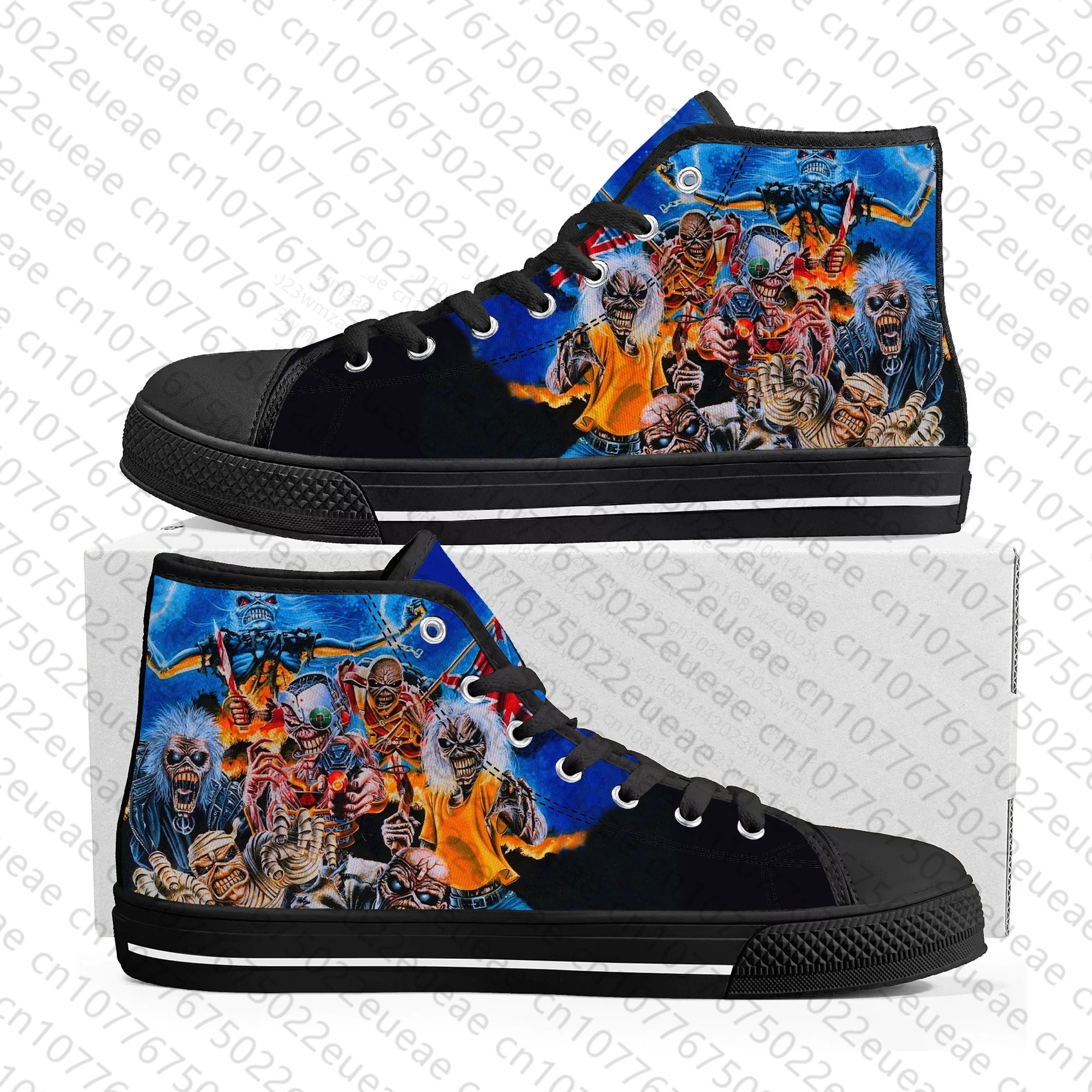 Maidens Heavy Metal Rock Band Singer Music Iron High Top Sneakers Uomo Donna Adolescente Canvas Sneaker Casual Personalizza Scarpa