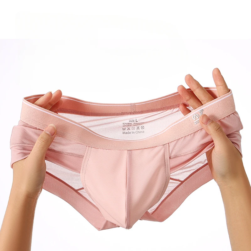 Intimo Uomo Ice Silk Bikini Ultrasottile Slip Homme See-Through U Convesso Pouch Slip Homme Mutande Traspiranti A Forcella Alta