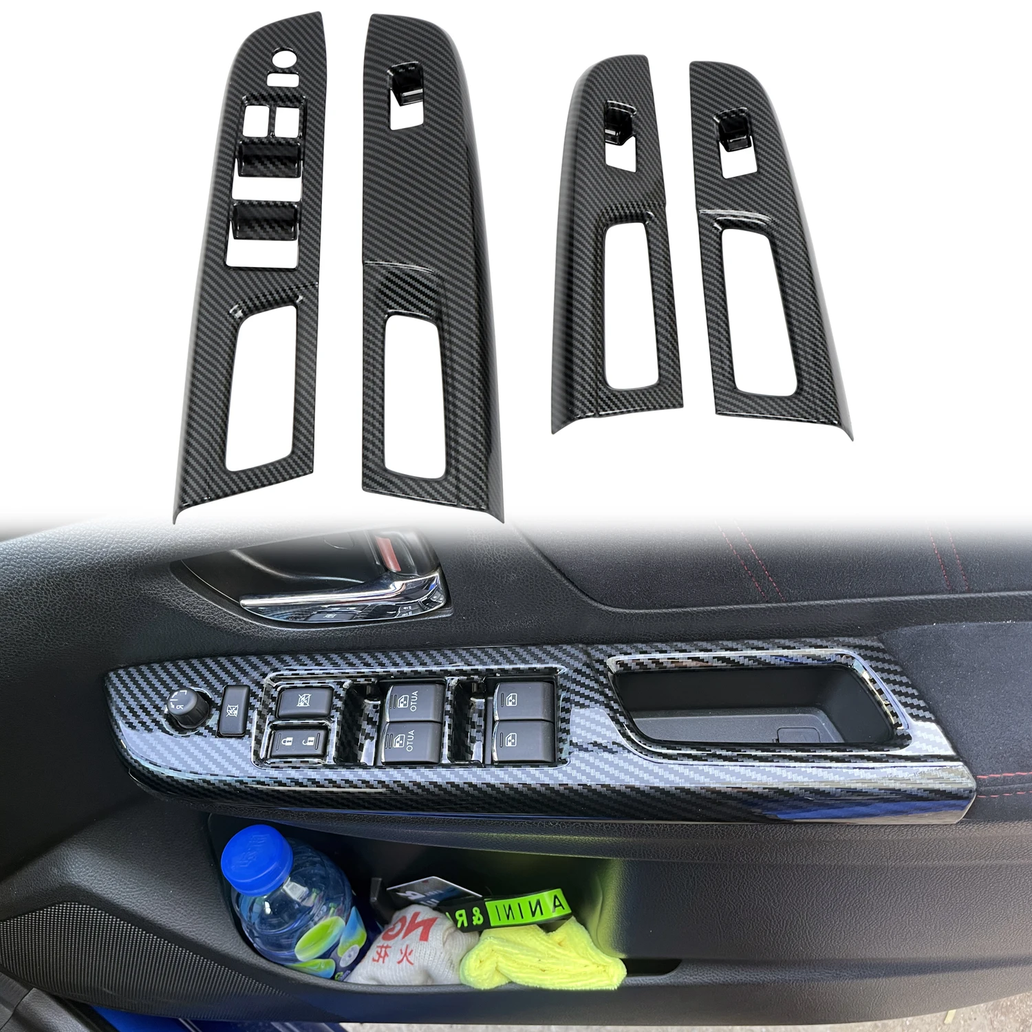 Rhd! Per Subaru Wrx /Wrx Sti 2015-2019 Abs Bracciolo Della Portiera Dell'Auto Alzacristalli Pulsanti Copertura Per Subaru Levorg 2014-2017