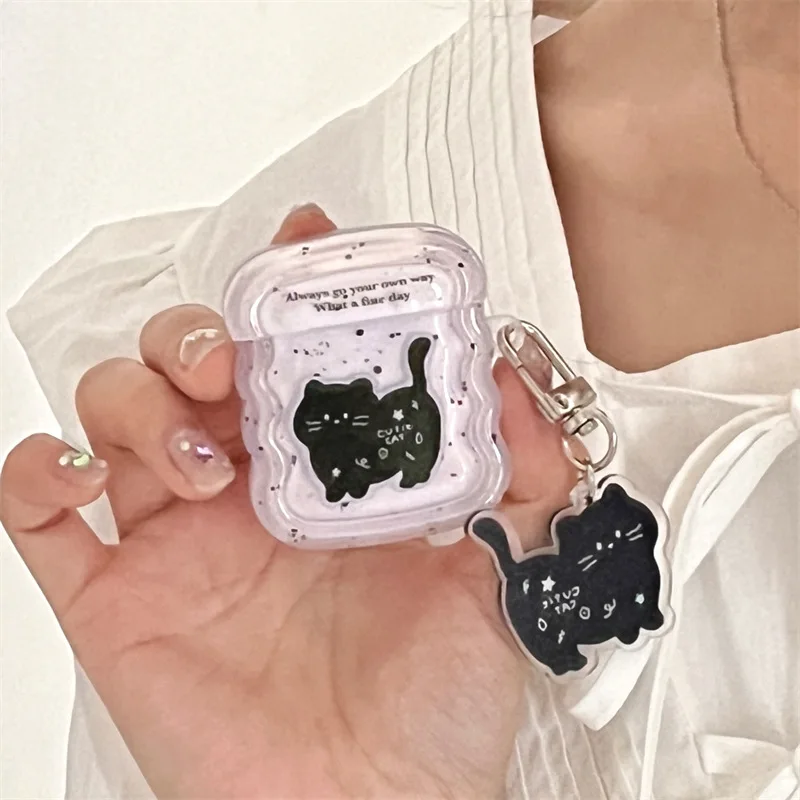 Custodia Ins Cartoon Cat Wase Per Apple Airpods 1 2 3 Custodia Per Cuffie Bluetooth Per Airpods Pro 2Nd Custodia Protettiva In Silicone Portachiavi