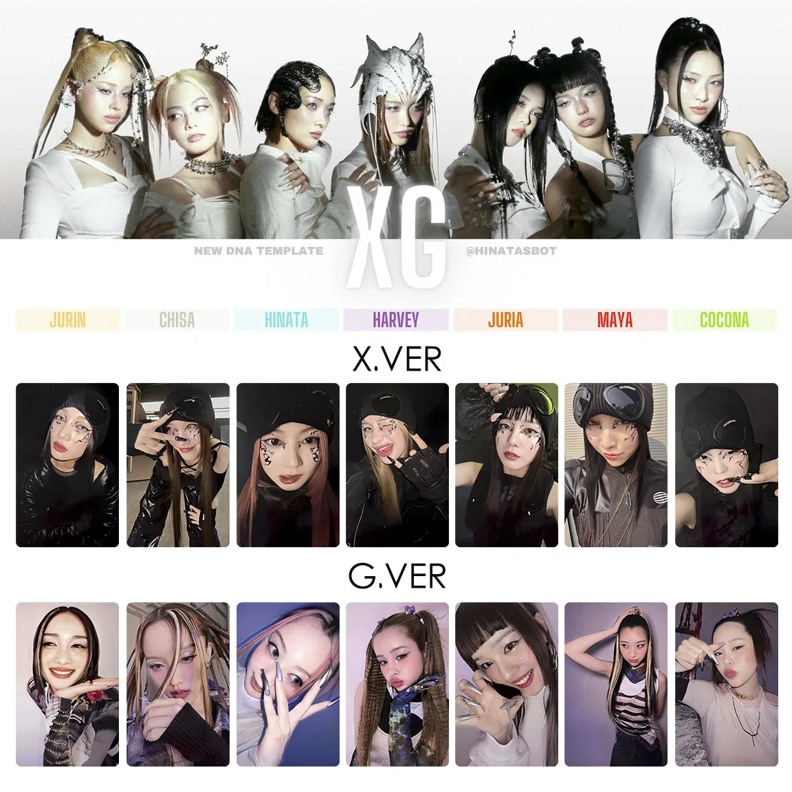7 Pz/Set Kpop Hot Idol Xg Nuovo Album Nuovo Dna Carte Lomo Di Alta Qualità Collezione Di Decorazioni Cartolina Jurin Chisa Hinata Harvey