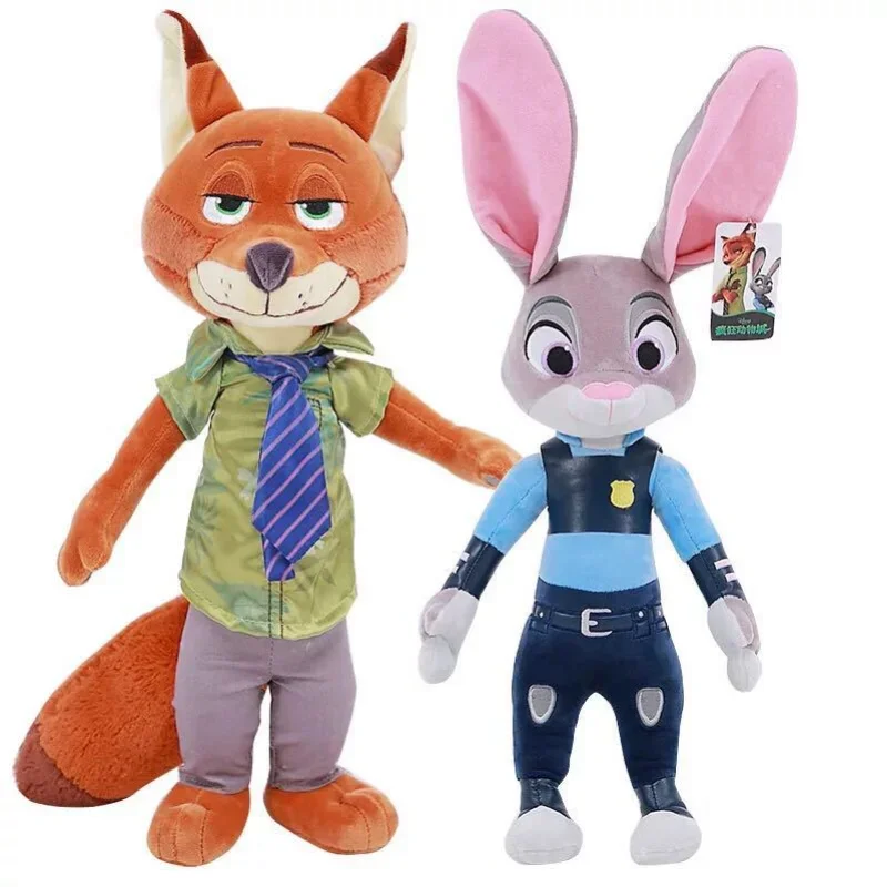 40Cm Disney Zootopia Nick Wilde Judy Hopps Stuff Cartoon Peluche Cute Hot Toy Doll Model Gift For Children