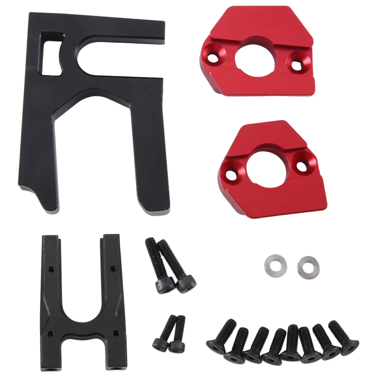 Per Arrma 1/7 Mojave Infraraction 1/8 Kraton Outcast Typhon Exb 6S Metal Center Diff Mount + Supporto Motore Rosso + Nero