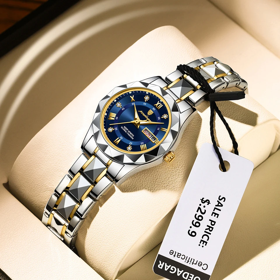 2024 Fashion Gold Watch Women Watches Ladies Creative Steel Women'S Bracciale Orologi Orologio Impermeabile Femminile Reloj Mujer + Box