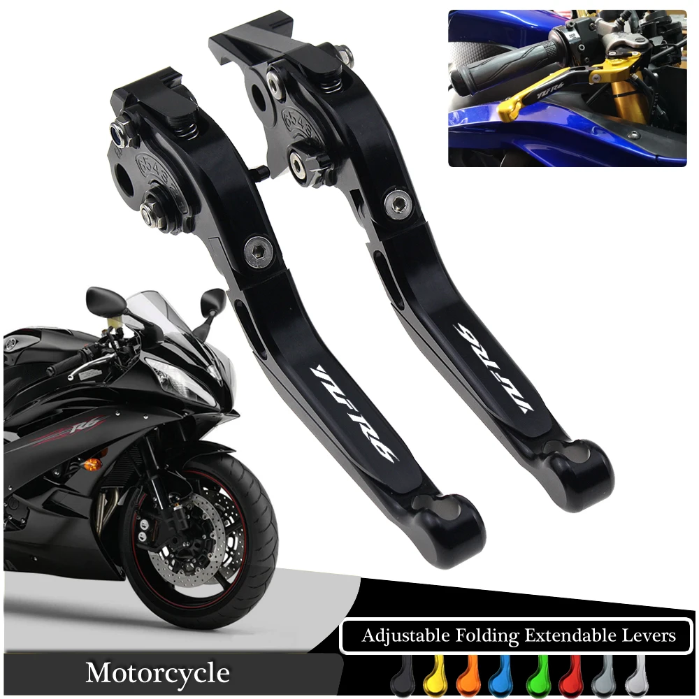 Leve Frizione Regolabili Pieghevoli Estensibili Per Freni Moto Per Yamaha R6 Yzf600 Yzf-R6 2005-2016 Yzf R6