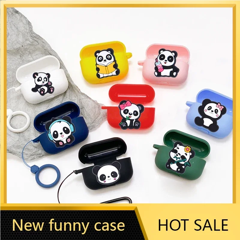 Custodia Panda Carina Per Custodia Oppo Enco X / X2 Custodia Per Auricolari In Silicone Carino Divertente Per Custodia Oppo Enco X