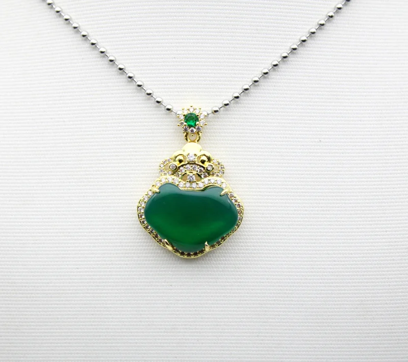 1Pcs Natural Stone Green Agates Wishful Charms New Pendant For Diy Jewelry Making Women'S Necklace Pendants Free Shipping