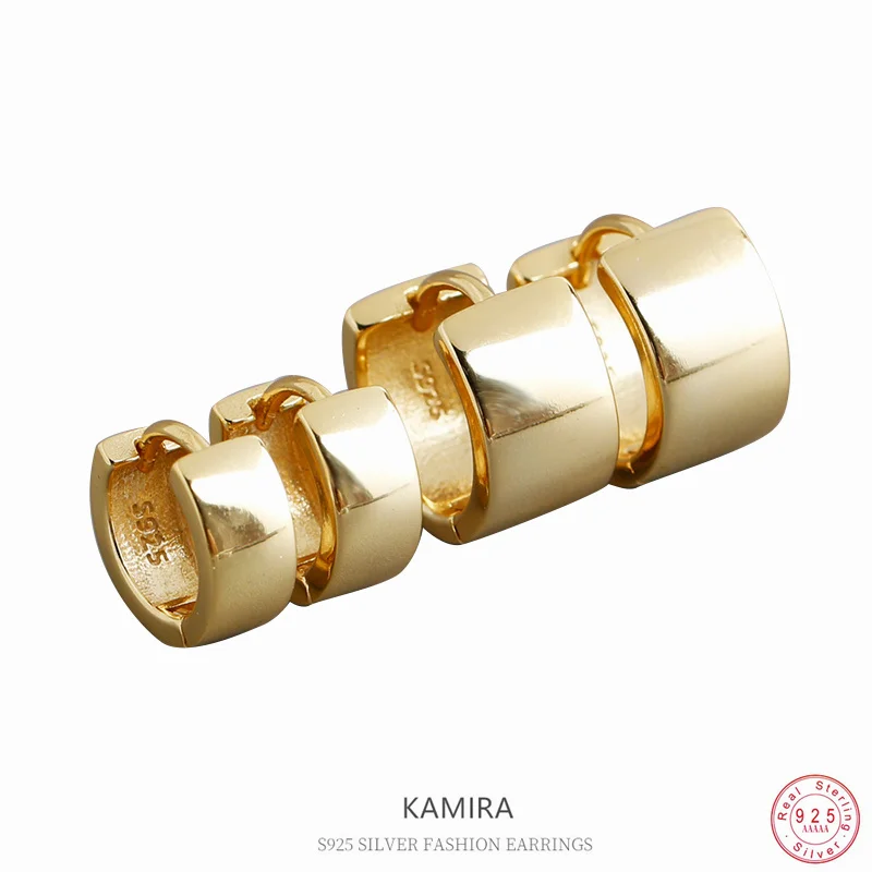 Kamira Real 100% 925 Sterling Silver Vintage Minimalista Elegante Orecchini A Cerchio Estate Per Le Donne Luxury 2022 Trending High Jewelry