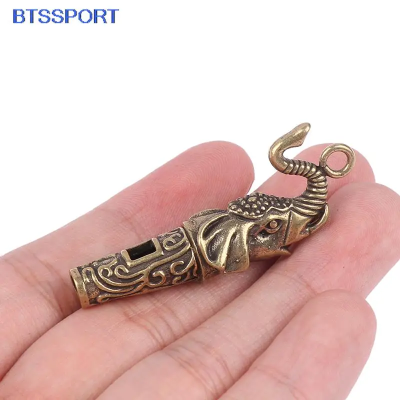 1Pc Survival Whistle Ottone Metallo Treble Training Wilderness Survival Pendant Elephant Whistle Portachiavi Antico Outdoor