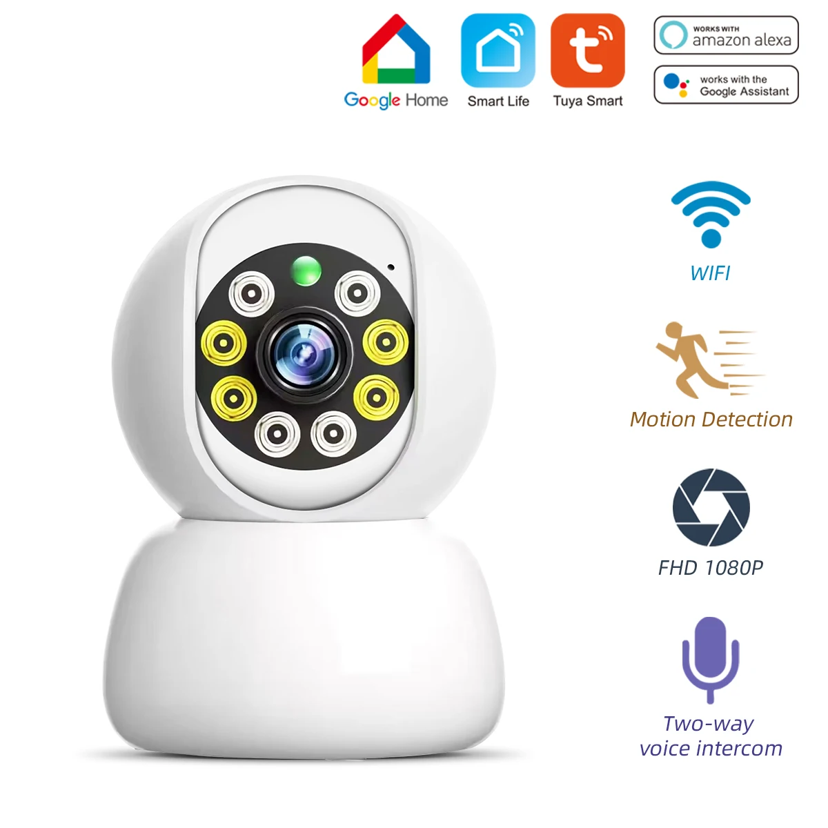 1080P Wifi Home Camera Wireless Ip Security Surveillance System Telecamera Ip Con Controllo App Tuya Smart Life Per Sistema Di Allarme Domestico