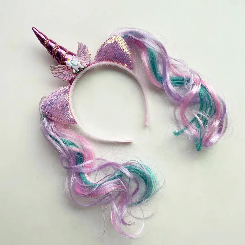 Unicorno 1 ° Compleanno Ragazza Fascia Baby Shower Party Cute Kids Hair Hoop Fasce Per Capelli Accessori Unicorno Party Decor Copricapo