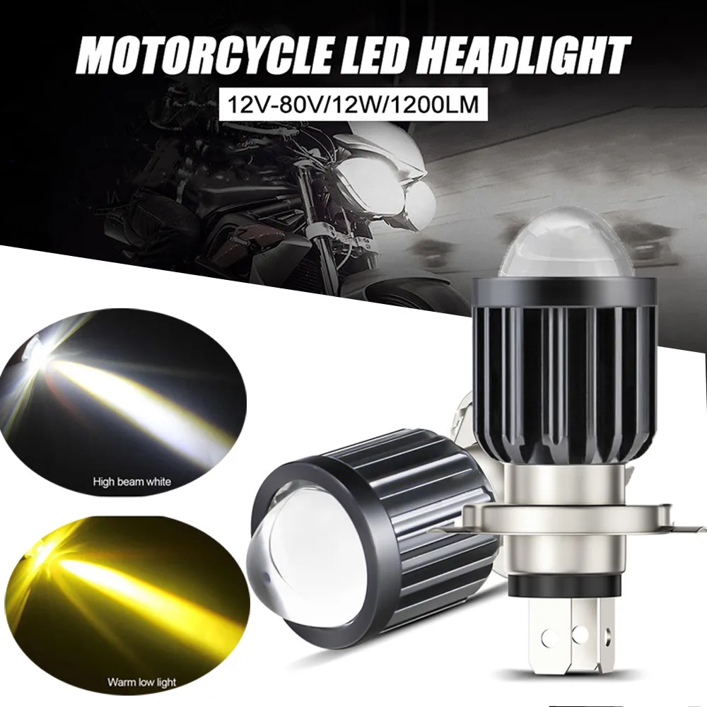 H4 Moto Led Lampadine Per Fari Moto Dual Color High/Low Beam Fendinebbia Lampadine A Led Fari Moto A 2 Colori Bianco Giallo