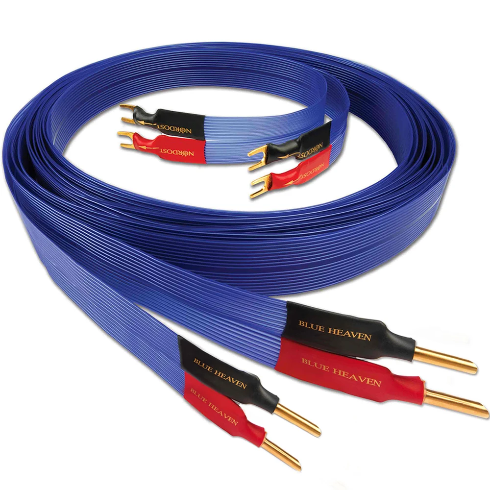 Coppia Nordost Blue Heaven Speaker Cable Hifi Audio Audiofilo Cavo Altoparlante Ofc Placcato Argento Piatto Per Amplificatore Dvd Cd