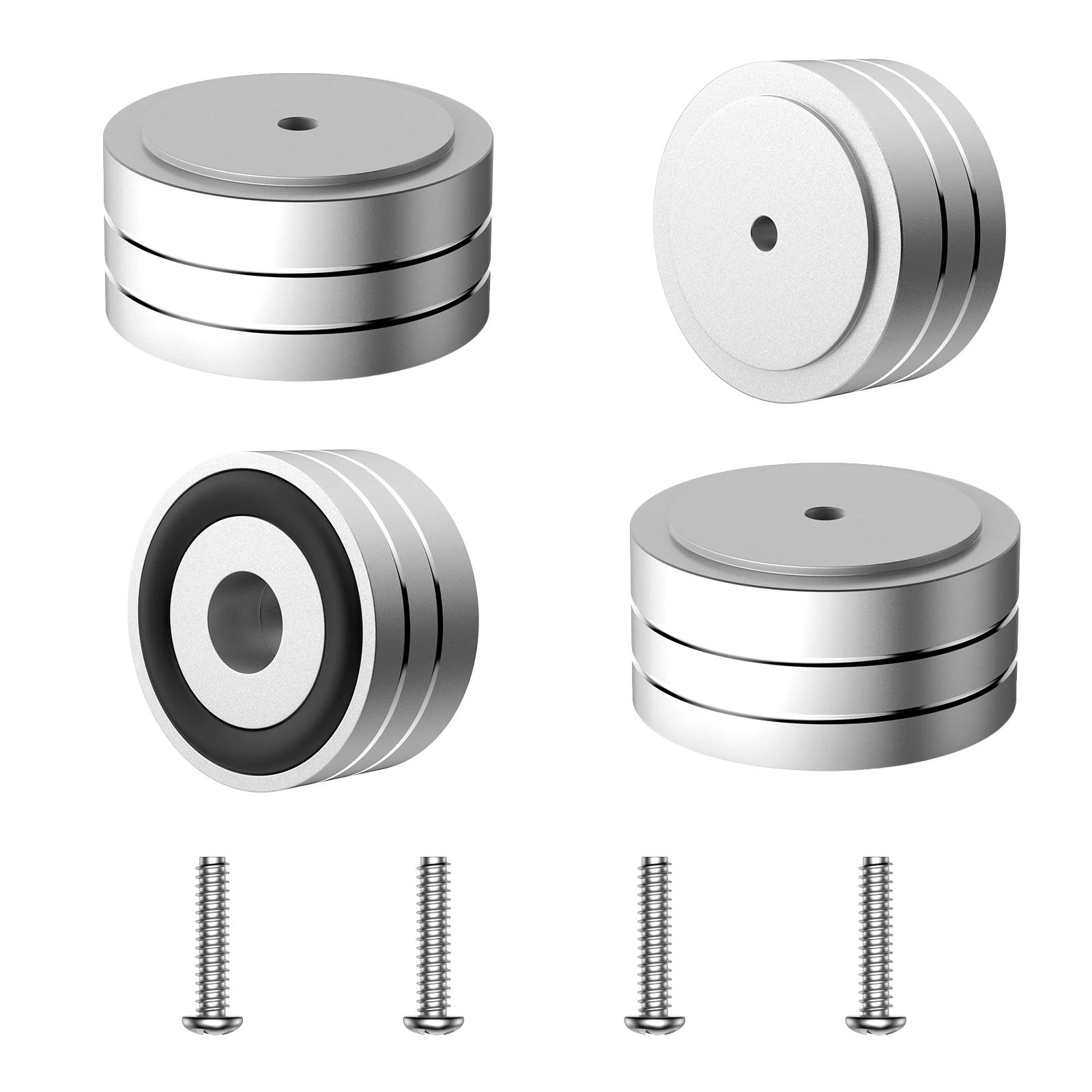4Pcs 40X20 Millimetri Di Alluminio Hifi Amp Speaker Isolamento Stand Girevole Dac Piedi Pad Oro Argento Nero