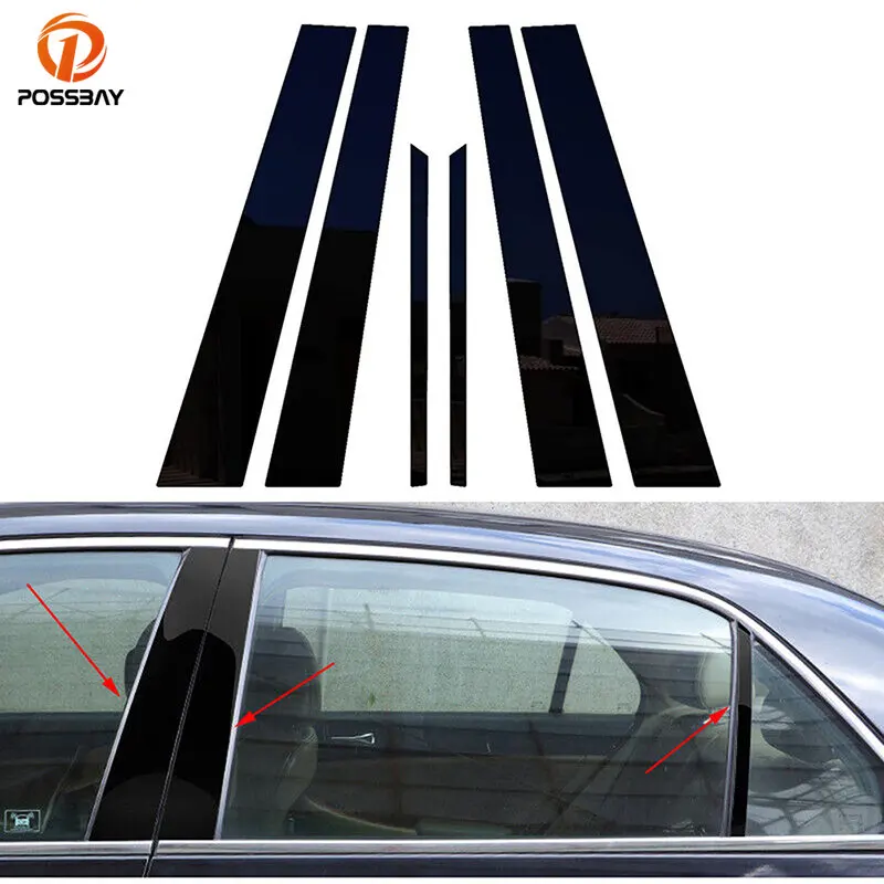 Per Honda Accord Cm4/5/6/7/8 2003 2004 2005 2006 2007 Car Glossy Piano Black Pillar Post Window Door Trim Cover Stickers