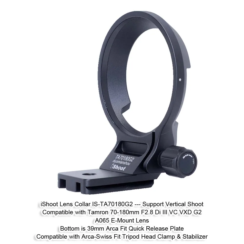 Supporto Per Anello Di Montaggio Per Treppiede Con Collare Per Obiettivo Ishoot Per Tamron 70-180Mm F2.8 Di Iii Vc Vxd G2 A065, Con Piastra A Sgancio 