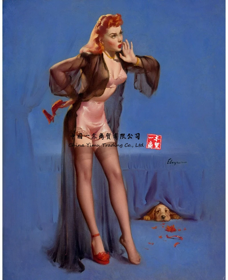 Pinup Girl-Doggone 1946 Poster Stickers Picture Art Movie Car Game Film Us Ww2 Militaria
