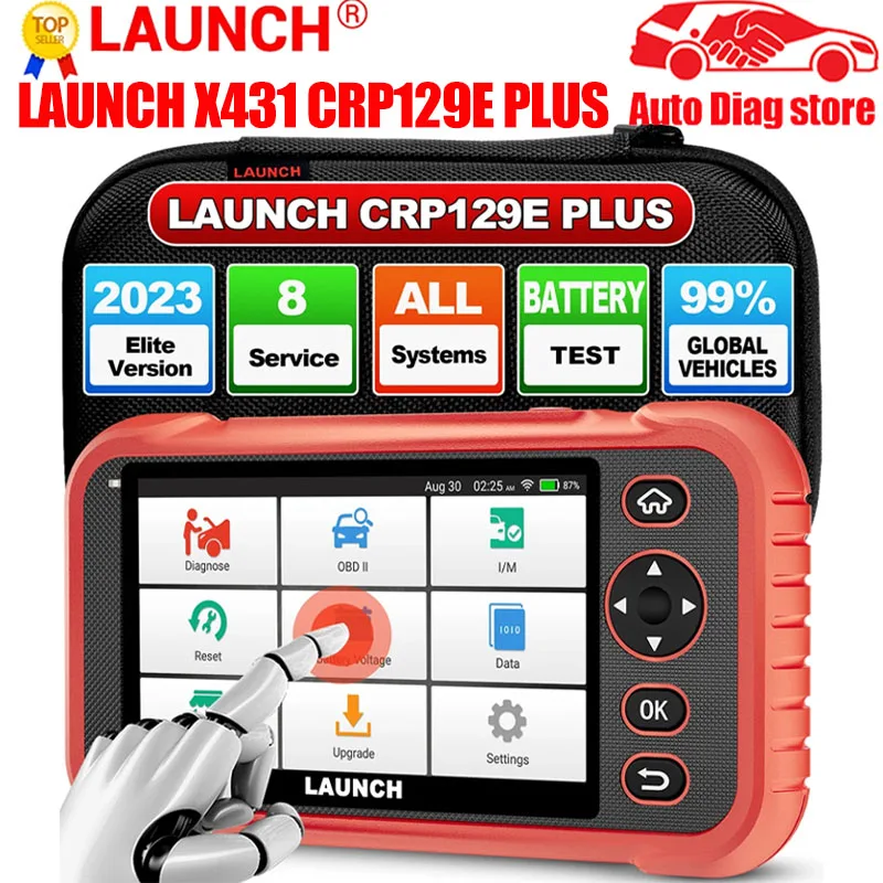 2024 Launch X431 Crp129E Plus Strumenti Diagnostici Per Auto Sistemi Completi Sas Oil Brake Dpf 8 Services Obd2 Scanner 2 Anni Di Aggiornamento Gratui