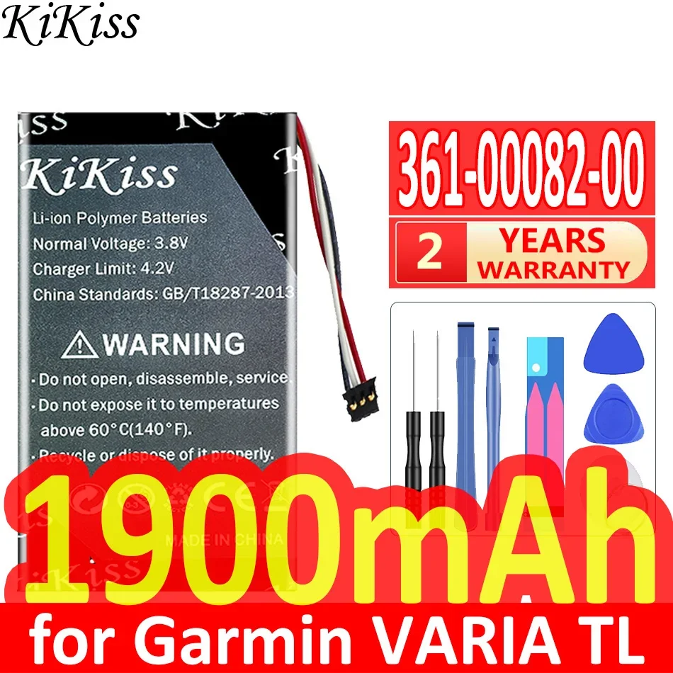 1900Mah Kikiss Potente Batteria 361-00082-00 Per Garmin Varia Tl