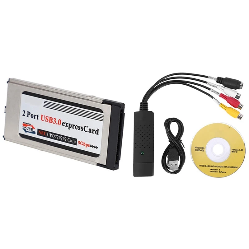 Top Offerte Video Audio Videoregistratore Vhs Scheda Di Acquisizione Video Usb & Ad Alta Velocità Dual 2 Porte Usb 3.0 Express Card 34 Millimetri Di S