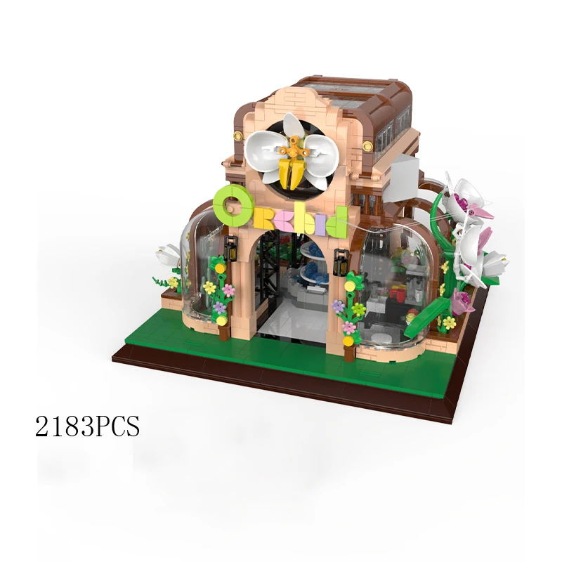 Creative France Monet Flower House Building Brick Architecture Mini Block Model Sunshine Orchid Greenhouse Toys Collection