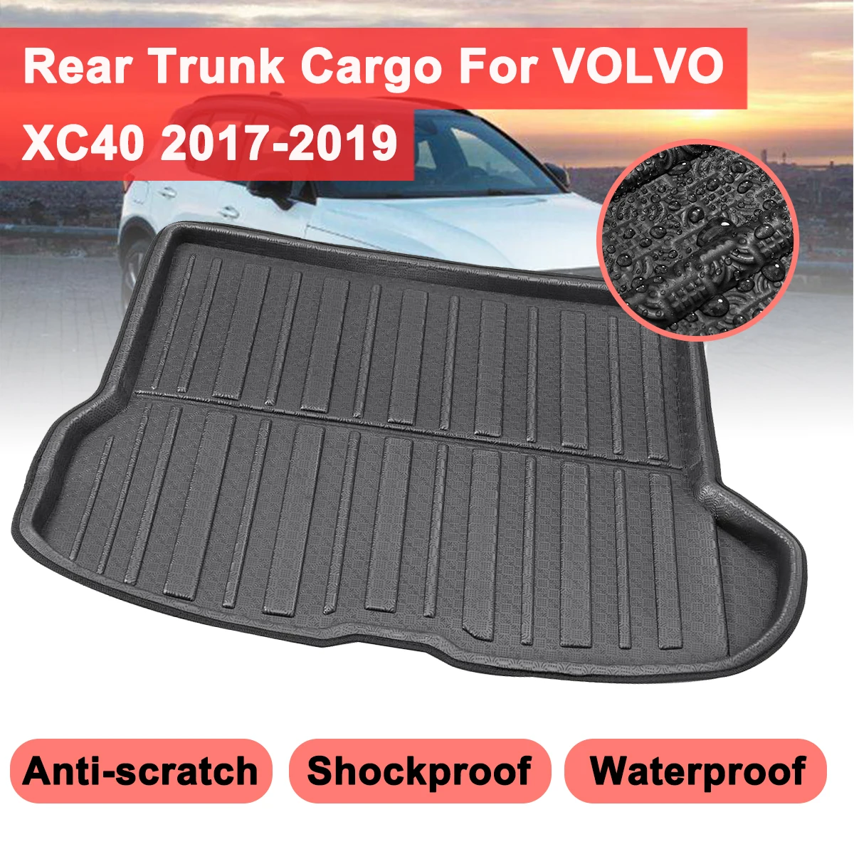 Per Volvo Xc40 2017 2018 2019 Car Rear Trunk Cargo Mat Auto Boot Liner Tray Floor Sheet Carpet Mud Protector Waterproof