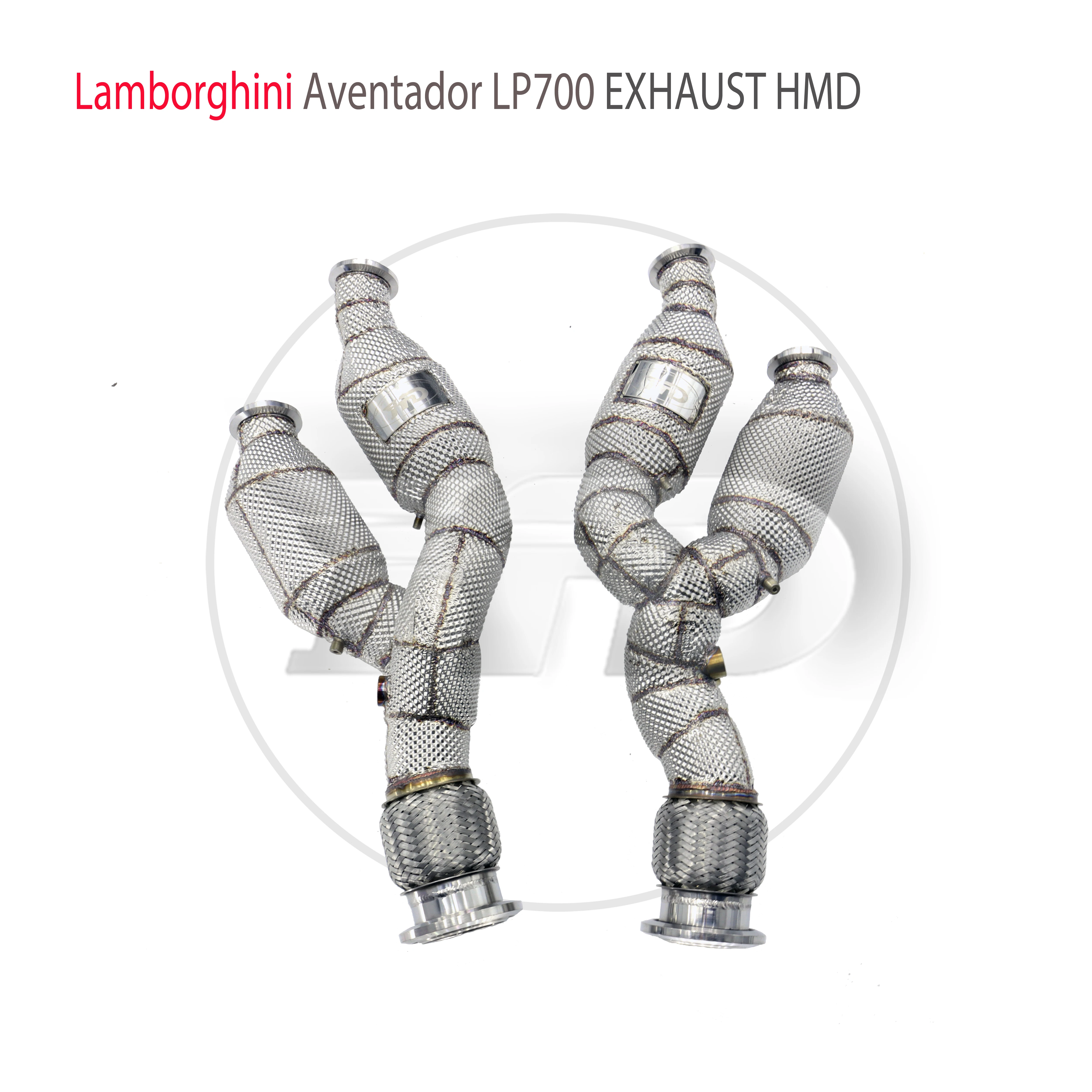 Hmd Car Accessories Exhaust System High Flow Performance Downpipe For Lamborghini Aventador Lp700 Lp720 Lp750 With Catalytic