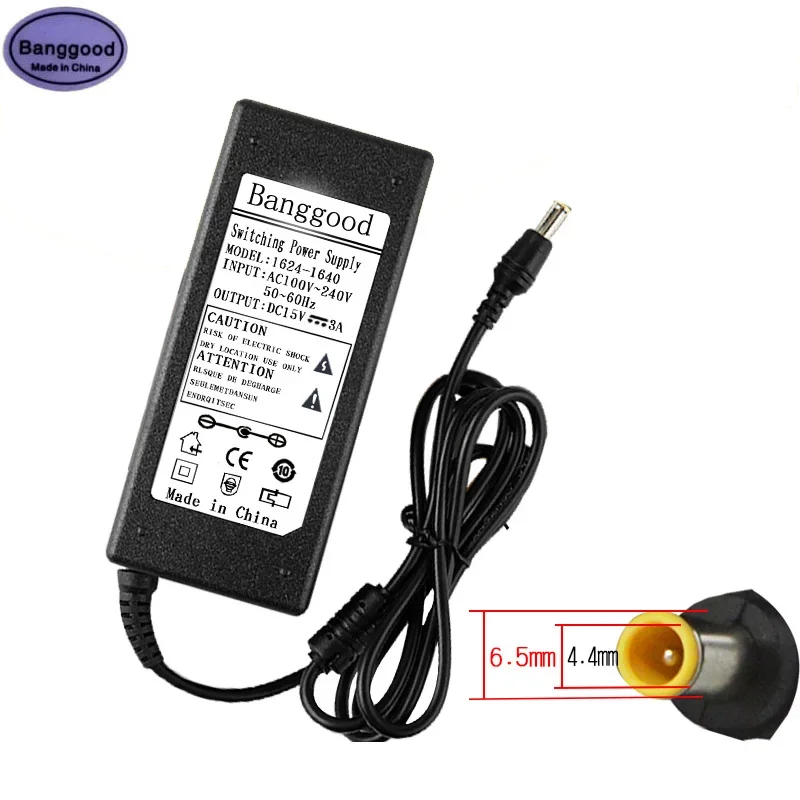 15V 3A 6.5X4.4Mm 45W Caricatore Adattatore Di Alimentazione Ca 15 V2.56A Per Yamaha Thr5 Thr10 Basso Per Chitarra Elettrica Tsx-70 Tsx-B72 Tsx-W80 Tsx