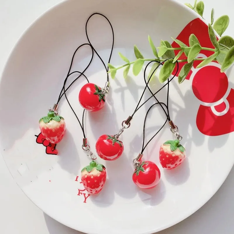 Cartoon Cute Mini Fruit Smart Phone Strap Lanyards For Iphone Samsung Xiaomi Universal Keys Chain Decoration Ornaments Strap