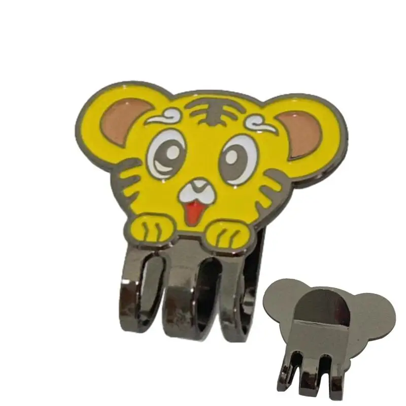 1Pc Golf Ball Marker Hat Clip Con Magnete Cartoon Tiger Golf Ball Mark Magnetic Golf Caps Clips Golf Putting Green Accessories