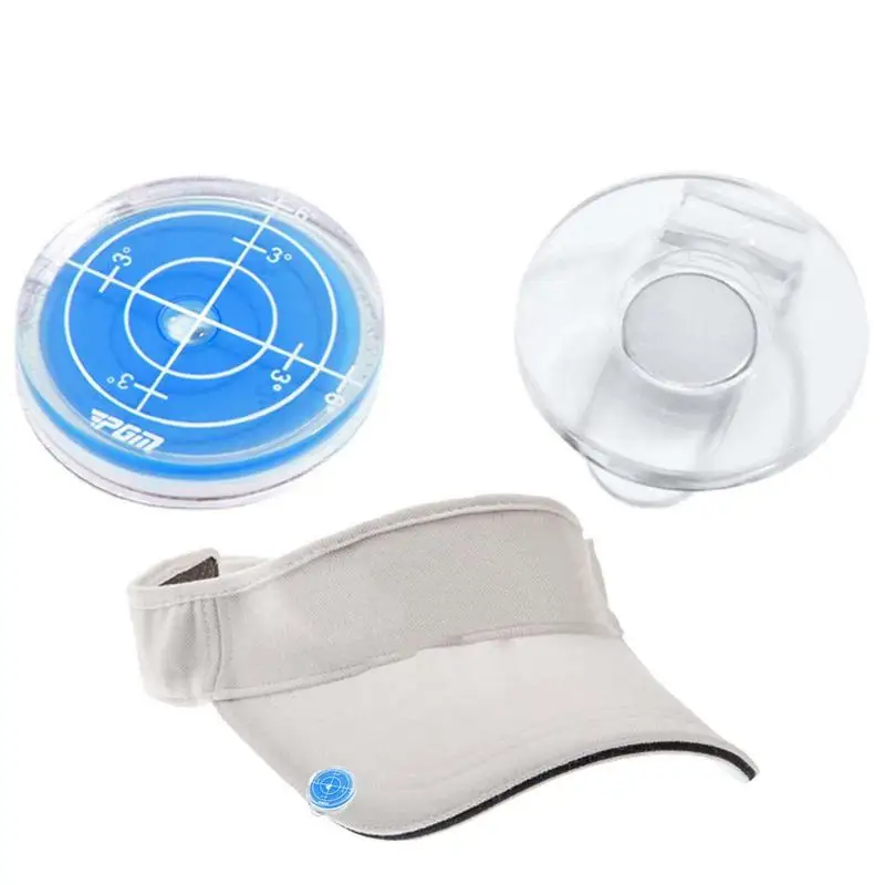 Golf Marker Leveler Golf Hat Clip Puttt Golf Ball Marker Round Bubble Level Mark High Precision Golf Putting For Golf Lovers