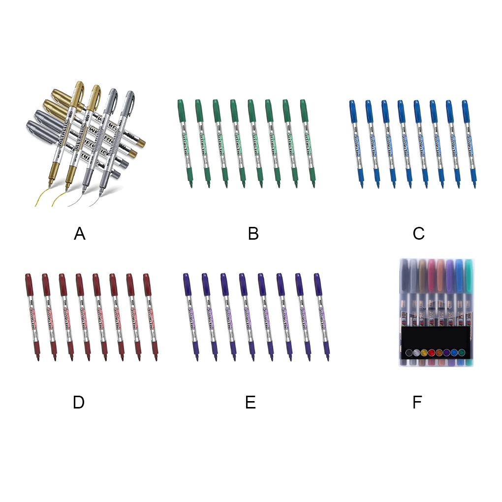 8 Pezzi Mark Pens Impermeabile Sign Pen Card Stationery Fast Dry Portable