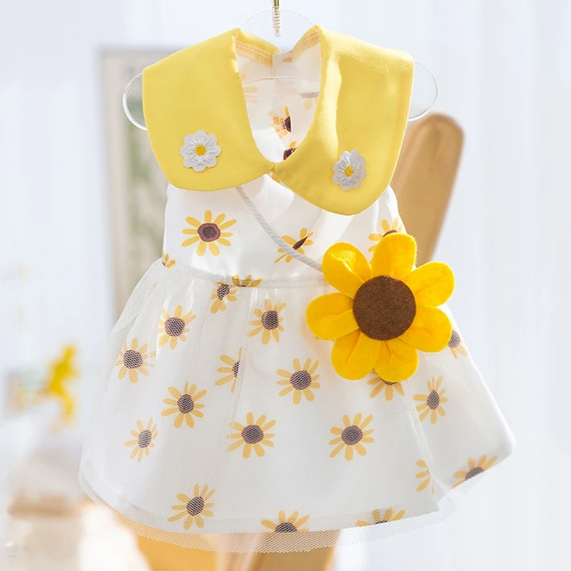 Dog Princess Dress Cute Pet Dog Mesh Dress Kitten Puppy Pet Gonna Summer Dog Dress Bow Lace Coreano Barboncino Chihuahua Dog Clothes