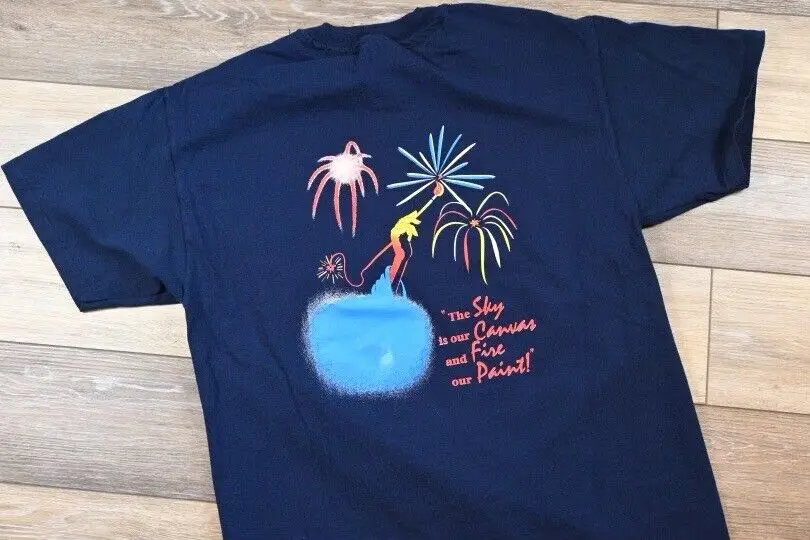 Camicia Vintage Pirotecnica Artista Fuochi D'Artificio Grande