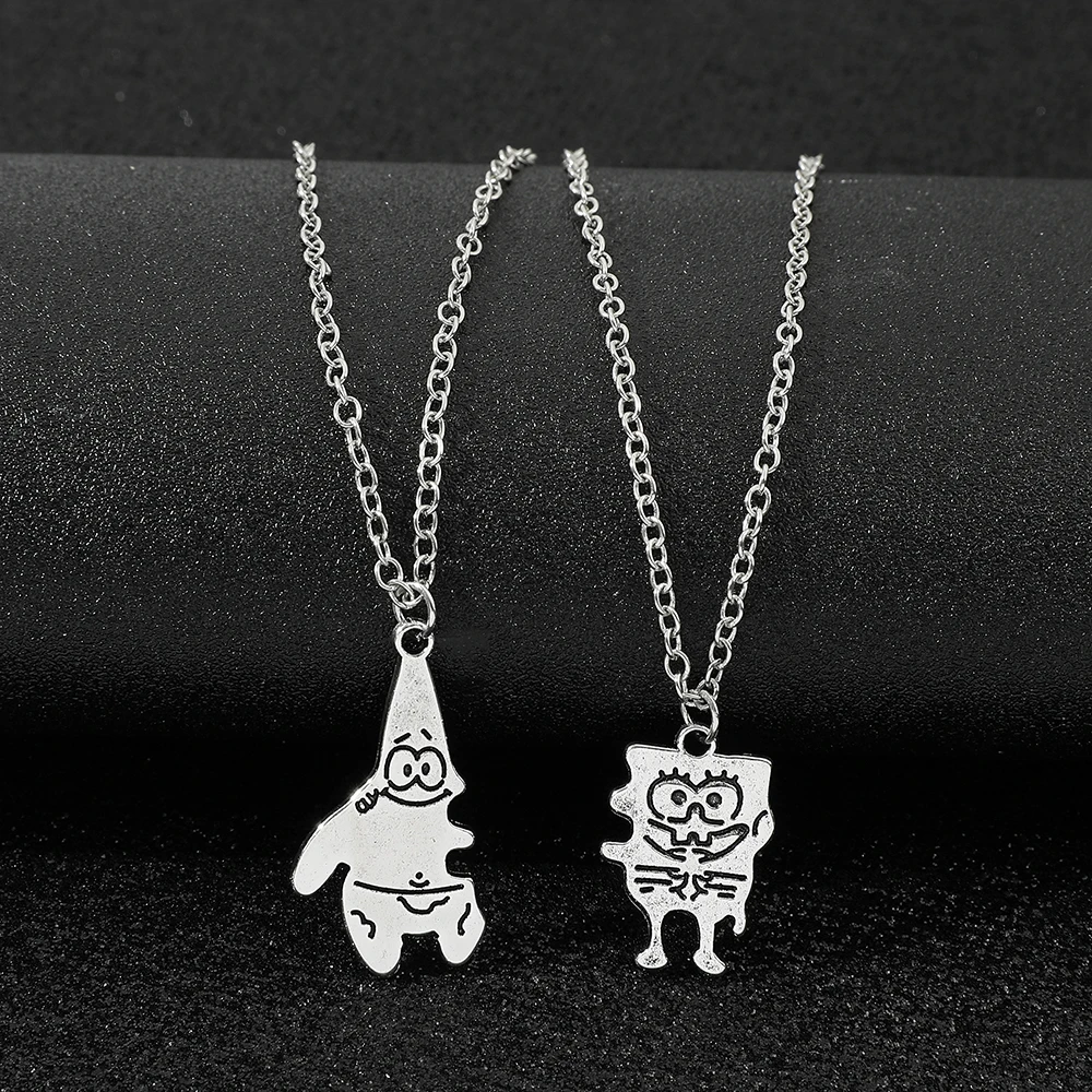 Cartoon Anime Spongebob Squarepants Collana Con Ciondolo Kawaii Spongebob Patrick Star Charm Collana Per Good Brothers Toy Gift