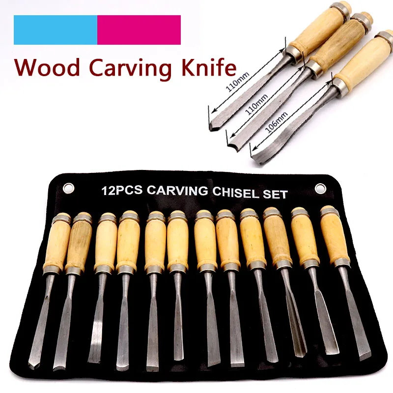 12 Pz Intaglio Del Legno Handwoodcut Knife Butt/Corner/Skew/Round/Arc Machete Scalpello Lavorazione Del Legno Tornio Professionale Sgorbie Strumenti