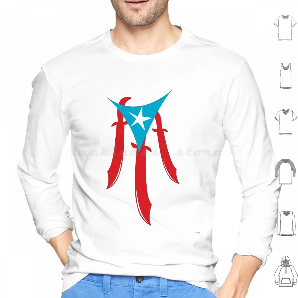 Puerto Rico Machete Flag Felpe Con Cappuccio Manica Lunga Puerto Rico Machete Rico Puerto Flags Bandera De Puerto Rico La Bandera