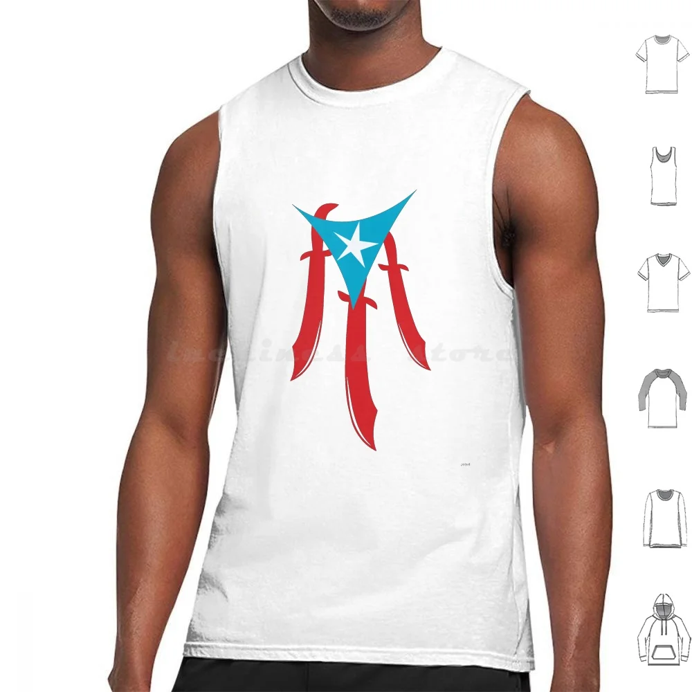 Puerto Rico Machete Flag Canotte Stampa Cotone Puerto Rico Machete Rico Puerto Flags Bandera De Puerto Rico La Bandera