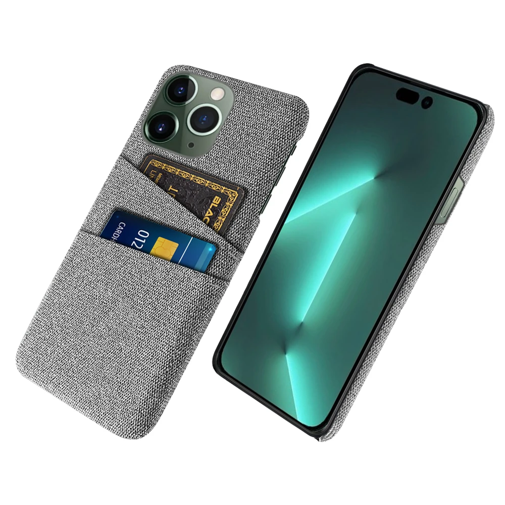 For Iphone 14 Pro Max  13 12 11 Case For Iphone 14Pro Max Cover For Iphone 14 Pro Max Dual Card Fabric Cloth Business Coque