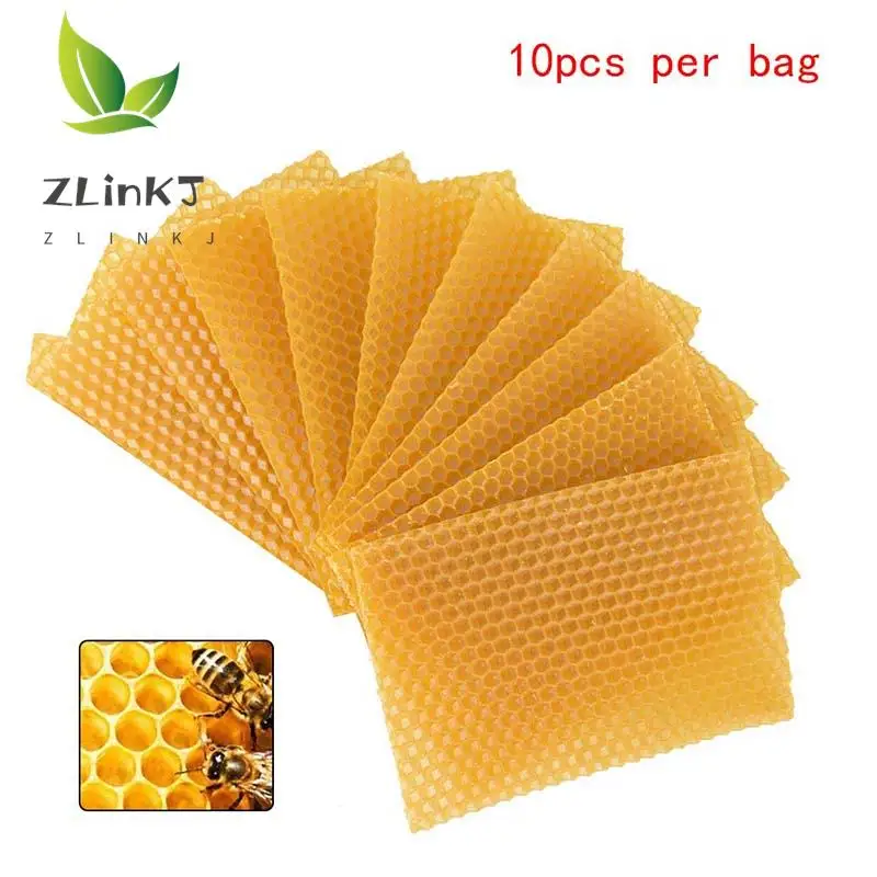 10Pcs Giallo Nido D'Ape Fondazione Bee Hive Wax Frames Foglio Di Attrezzature Per L'Apicoltura Eccellente Attrezzatura Per L'Apicoltura
