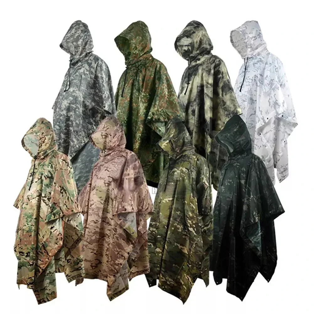 War Waterproof Army Ghillie Rain Home Ombrello Poncho Tactical Birdwatching Gear Suit Accessori Militari Caccia All'Aperto