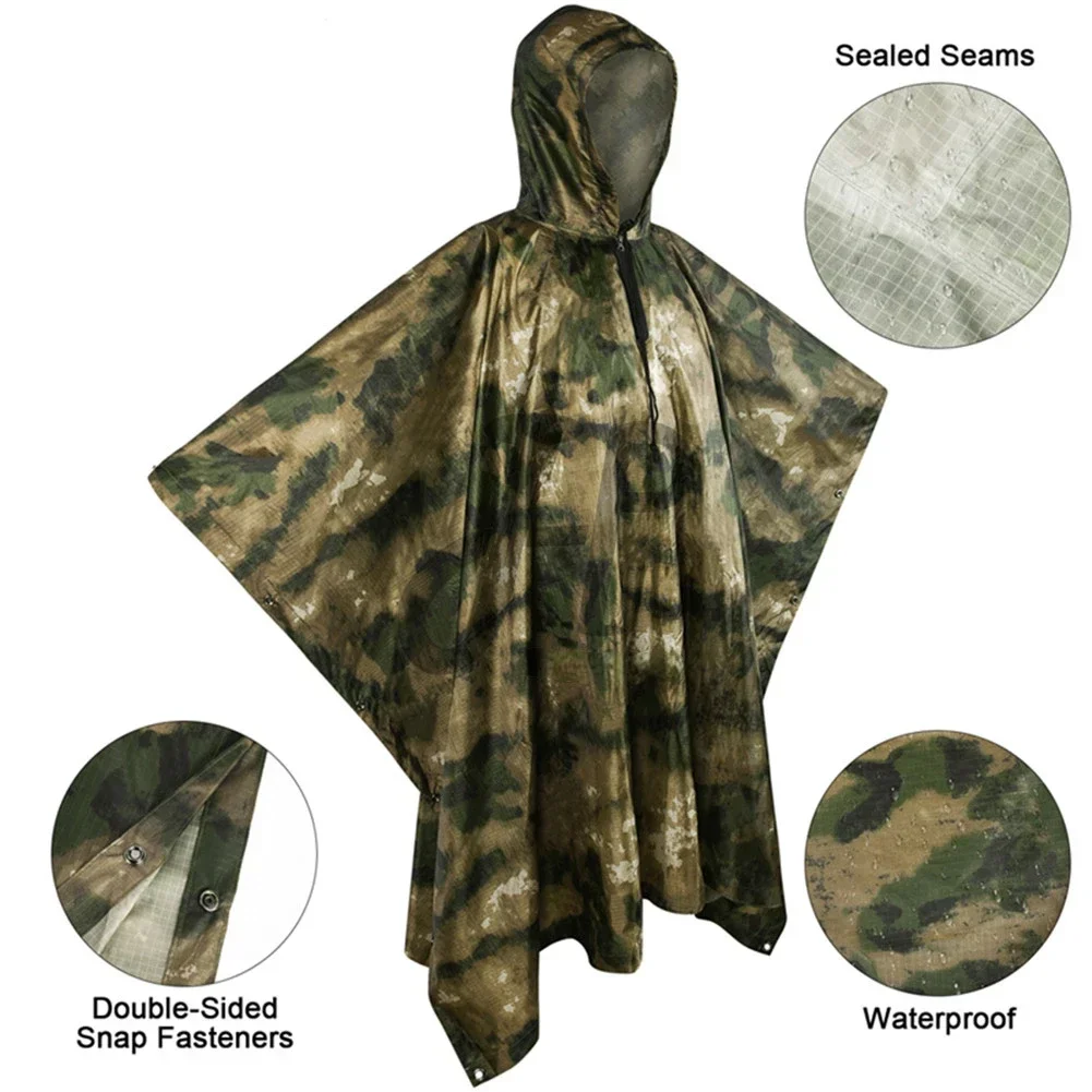 War Ghillie Birdwatching Outdoor Poncho Suit Home Army Accessori Militari Pioggia Impermeabile Tattico Ombrello Caccia Gear