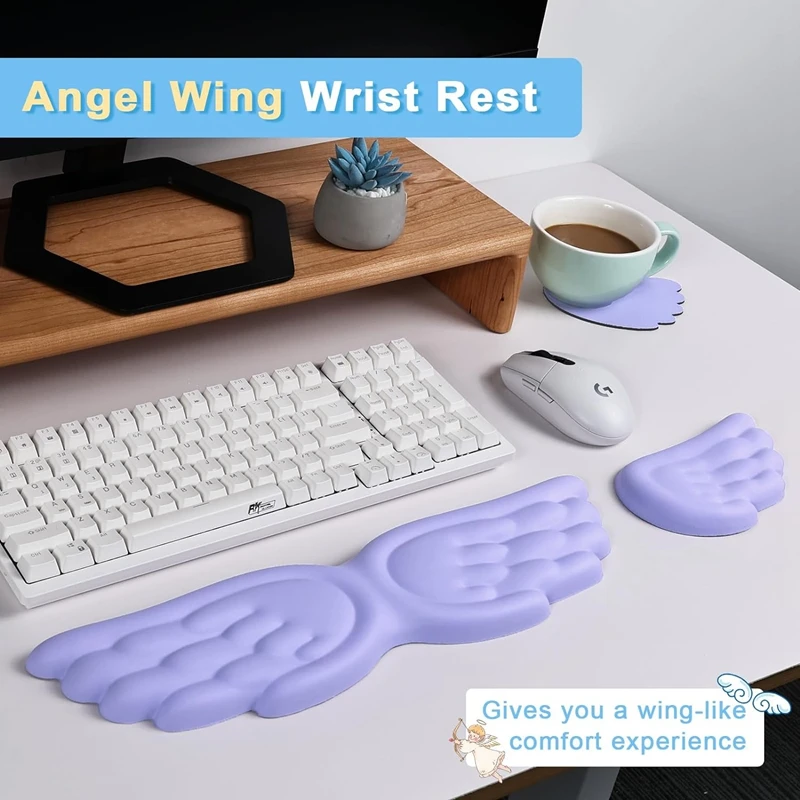 Tastiera Meccanica Mouse Poggiapolsi Tastiera Per Computer Laptop Angel Wing Memory Foam Cuscino Per Mouse Supporto Per Cuscino Supporto Per Polso