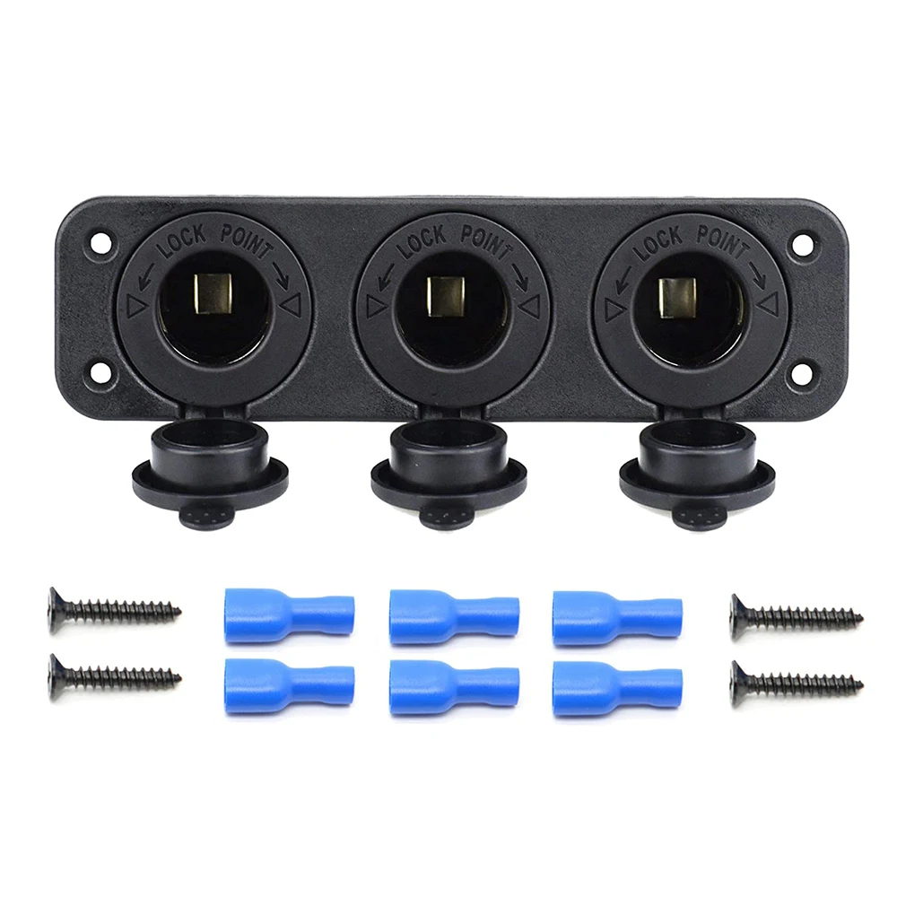 Fai Da Te 3 Prese Accendisigari 12V Presa Di Corrente Adattatore Pannello A Tre Fori Per Auto Marine Boat Rv Truck Battery Box