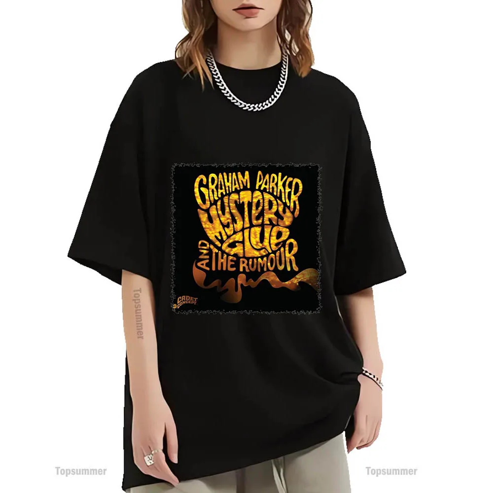 Mystery Glue Album T Shirt Gary Parker & The Rumour Tour T-Shirt Donna Cool Streetwear T-Shirt Oversize Abbigliamento Nero
